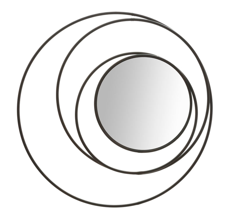 Specchio Dark Ø80x3 cm in Ferro Nero-1