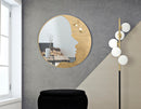Specchio Glam Lady Luxy Ø80x2,5 Misura Specchio 59x70 cm in Ferro Oro-5