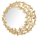 Specchio Glam Butterfly Wind Ø81,5x3,5 Misura Specchio Ø55 cm in Ferro Oro-1