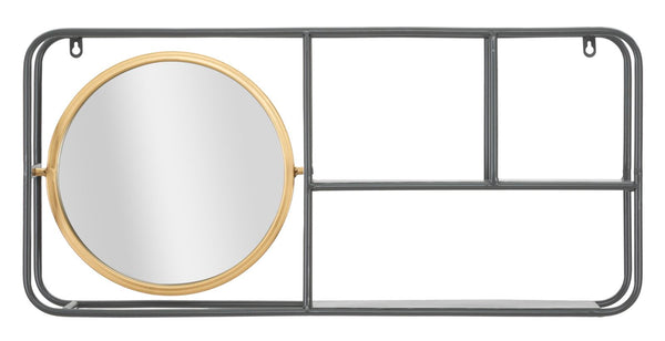Kreisspiegel mit Industrieregalen 74,5 x 12 x 35 cm in Eisen prezzo