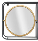 Specchio Circle con Mensole Industry 74,5x12x35 cm in Ferro-2