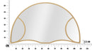 Specchio Sunshine 110x2,5x66 cm in Ferro e MDF Oro-5