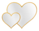 Specchio Glam Double Heart 65x2x50 cm in Ferro Specchio e MDF Oro-1