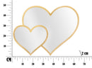 Specchio Glam Double Heart 65x2x50 cm in Ferro Specchio e MDF Oro-6
