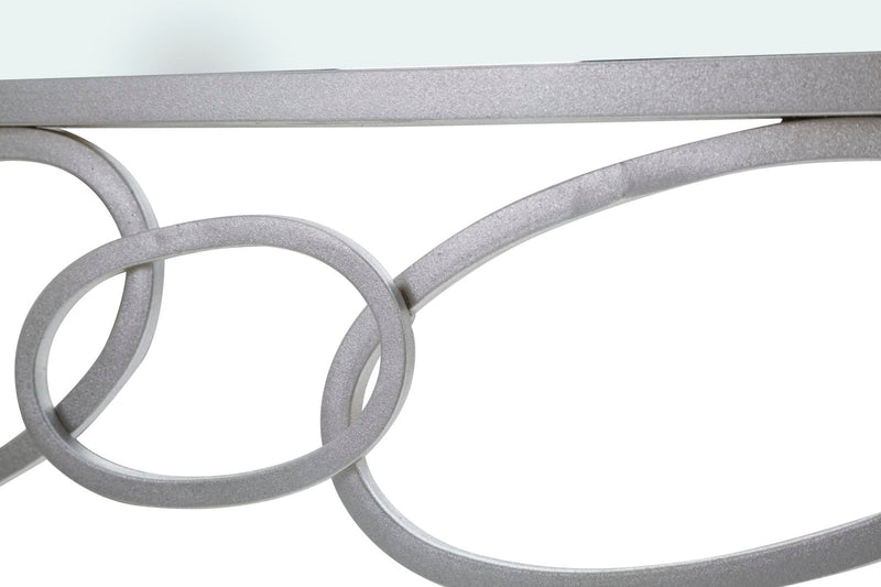 Specchio Chain Argento 84x2x84 cm in Ferro e MDF Argento-4