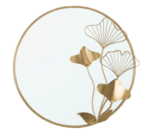 Spiegel mit Blume 75x3,5x72 cm aus MDF in Eisen und Gold acquista