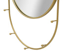 Specchio da Muro Appendi Abiti 40x5,5x79,5 cm in Ferro e MDF Oro-2