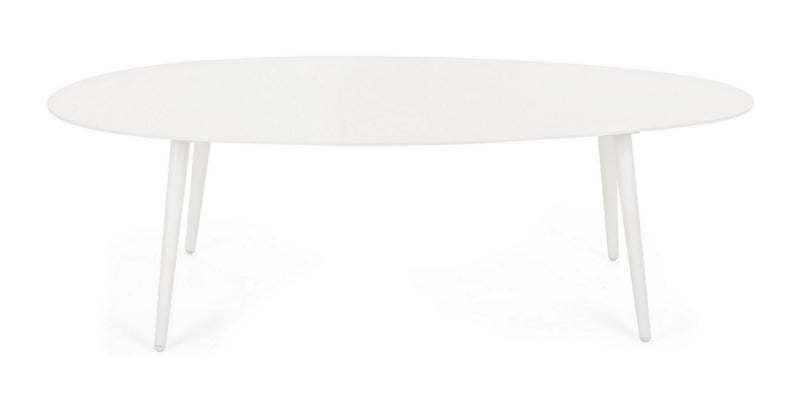 Tavolino da Salotto 120x75x36 cm in Alluminio Ridley Bianco-3