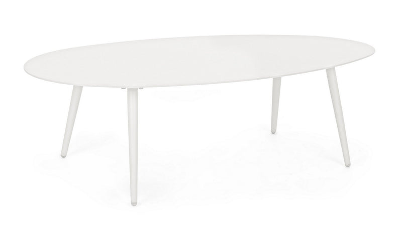 Tavolino da Salotto 120x75x36 cm in Alluminio Ridley Bianco-1