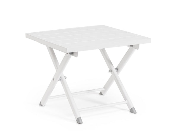 Tavolino da Salotto 44x43x36 cm in Alluminio Taylor Bianco online