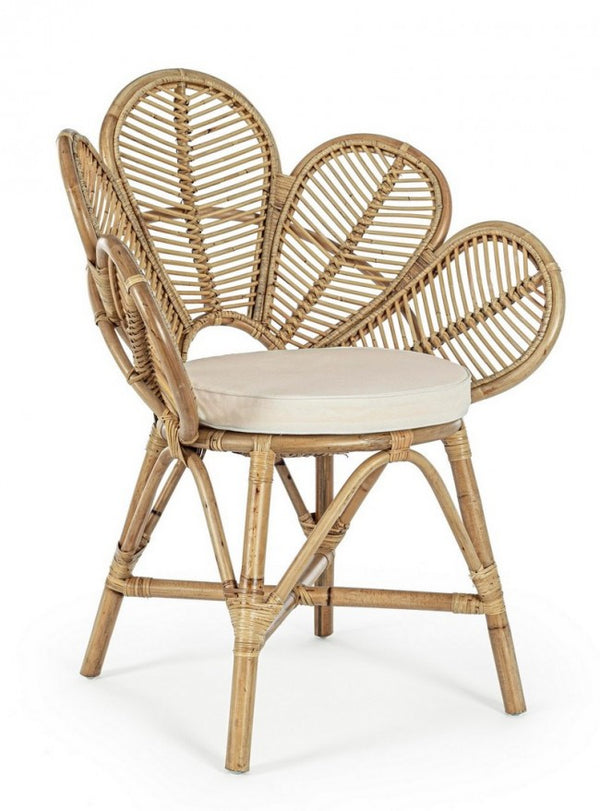 acquista Flores Natural Chair mit Armlehnen und Kissen aus Naturfasern