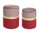 2er-Set Pouf Container Polina Pink-Rot aus Stoff mit Samteffekt