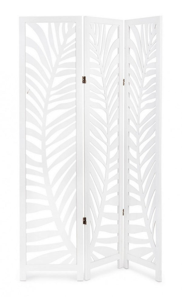 White Farn Screen 3 Türen 120x170 in Holz acquista