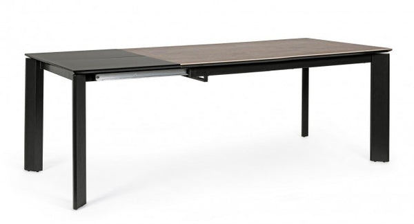 Briva grau-schwarzer ausziehbarer Tisch 160-220x90 cm in Stahl acquista