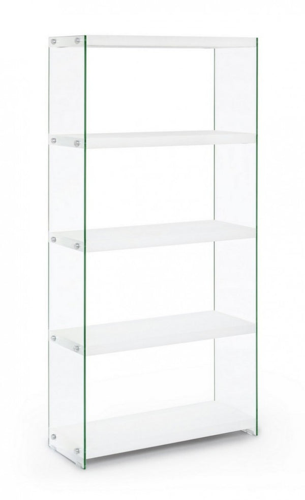 Sury White Bücherregal 75x29,5 H160 aus weißem Glas acquista