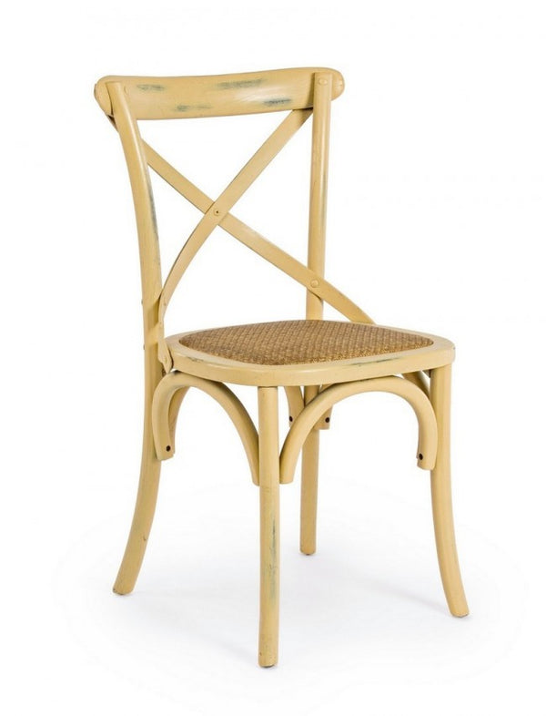 Cross Ocker Stuhl aus Holz prezzo
