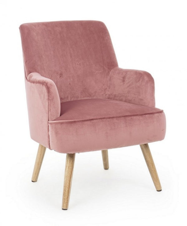 Adeline Rosa Antik Sessel in rosa Samt online