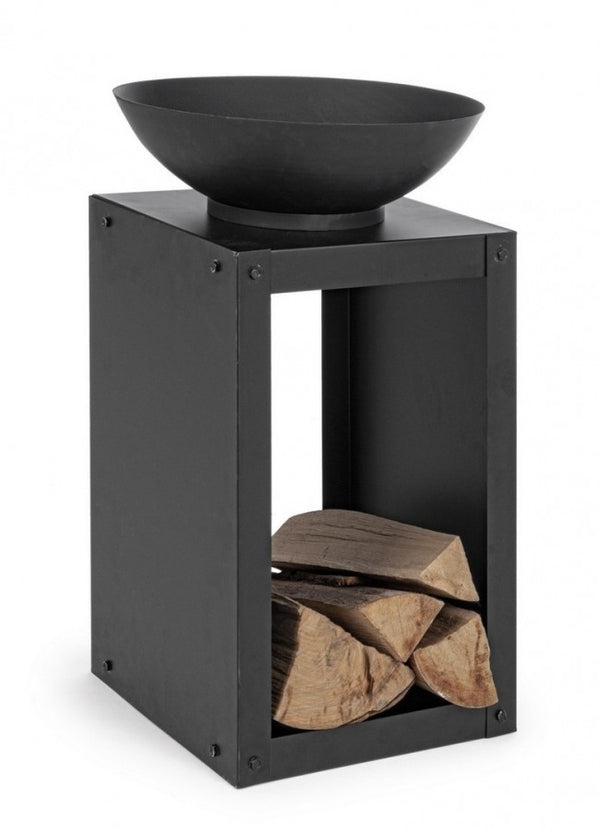 Feuerschale mit Holzhalter Efesto 38x38 aus Stahl prezzo