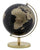Goldener Globus Ø20x28 cm Kunststoff und Eisen in Schwarz und Gold