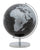 Schwarzer Globus Ø25x34 cm Kunststoff und schwarzes und silbernes Eisen