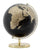 Goldener Globus Ø25x34 cm Kunststoff und Eisen in Schwarz und Gold