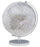 Weißer Globus Ø25x34 cm aus Eisen und weißem und silbernem Kunststoff