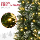 Albero di Natale Artificiale Innevato 180 cm 618 Rami 240 Luci LED Verde-5