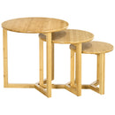 Set 3 tavolini Soggiorno Impilabili in Bambù Naturale-1