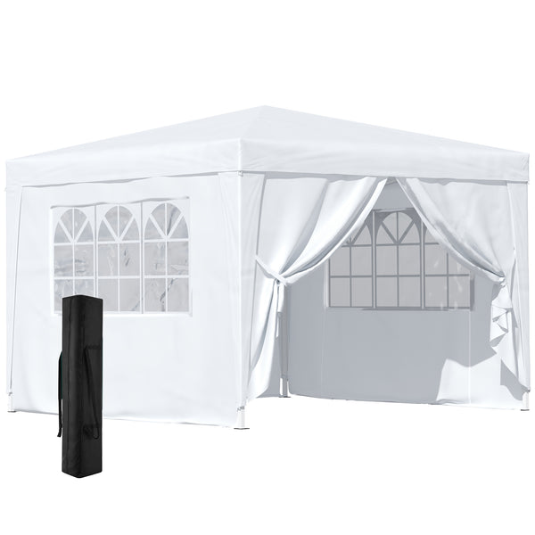 3 x 3 m wasserdichtes Zelt mit Seitenwänden aus weißem Stahl acquista