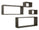 Set 3 Mensole Cubo da Parete Quadrato e Rettangolare in Fibra di Legno Merlino Rovere Scuro