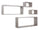 Set 3 Mensole Cubo da Parete Quadrato e Rettangolare in Fibra di Legno Merlino Rovere Grigio New