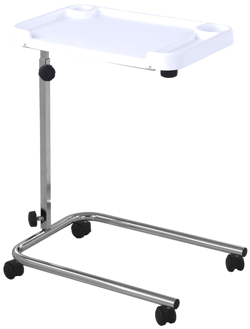Vassoio da Letto con Ruote in Acciaio Nasti Bianco-1