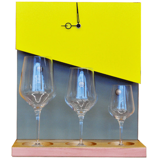 sconto Wanduhr mit Pokalen und Ständer 32x38x15 cm Pirondini Italia Terracing Yellow Sulphur
