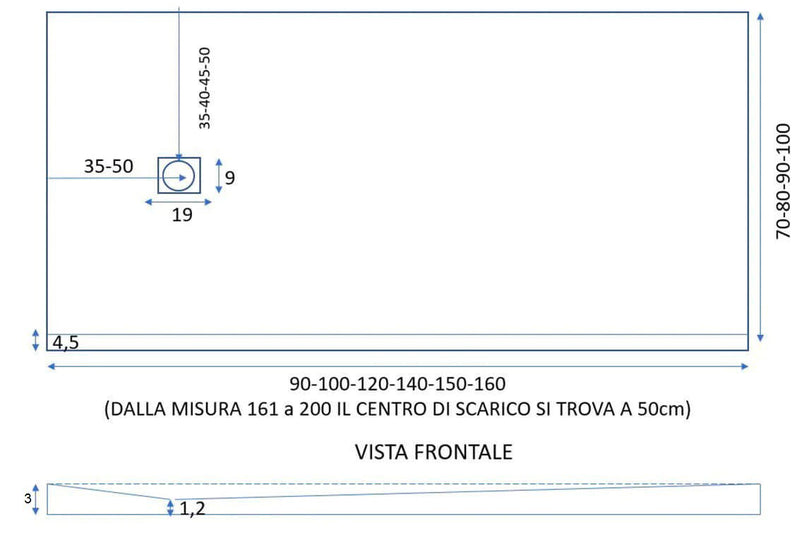 Piatto Doccia in Pietra Bonussi Everest Nero 70x80 cm-5