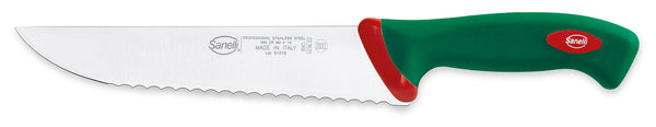 acquista Französische Messerklinge mit Wellenschliff 22 cm Sanelli Premana Grün/Rot Rutschfester Griff
