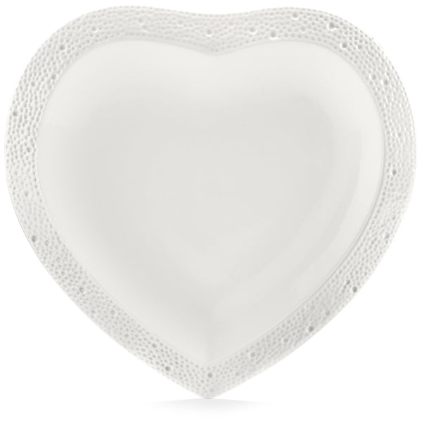 Herzförmiger Teller 27x27 cm aus Porzellan Kaleidos Cupido Weiß prezzo