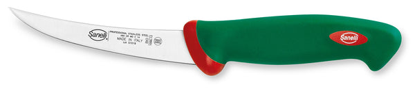 Gebogenes Ausbeinmesser 13 cm Klinge Rutschfester Sanelli Premana Grün/Roter Griff sconto