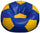 Bean Bag Hocker Ø100 cm aus Kunstleder Baselli Blau und Gelber Fußball