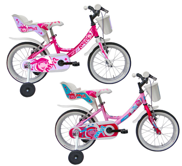 prezzo Bicicletta per Bambina 16” 2 Freni Bimba Mya Ciclamino o Rosa/Ciclamino