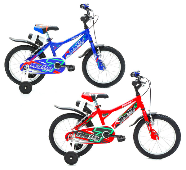 prezzo Bicicletta per Bambino 16” 2 Freni Bimbo Rally Blu o Rosso