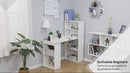 Schreibtisch mit Bücherregal aus weißem Holz 120x55x120 cm