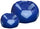 Bean Bag Hocker Ø100 cm aus Kunstleder mit Fußstütze Baselli Blue und Light Blue Soccer Ball
