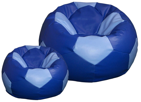 acquista Bean Bag Hocker Ø100 cm aus Kunstleder mit Fußstütze Baselli Blue und Light Blue Soccer Ball