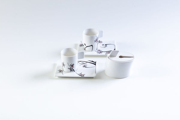 Set Caffè in Porcellana 2 Tazzine con Piattino e Zuccheriera online