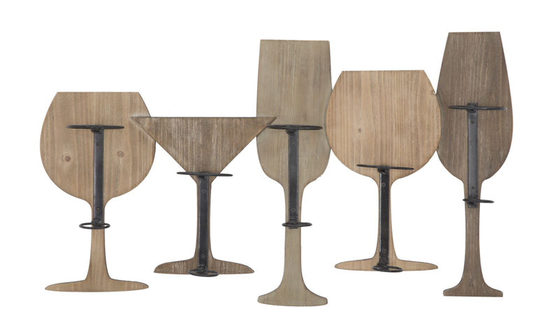 Porta Bottiglie da Muro Glass 71x12,5x41,5 cm in Ferro e MDF Marrone e Nero-1