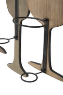 Porta Bottiglie da Muro Glass 71x12,5x41,5 cm in Ferro e MDF Marrone e Nero-5