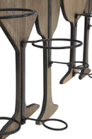 Porta Bottiglie da Muro Glass 71x12,5x41,5 cm in Ferro e MDF Marrone e Nero-6