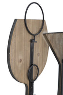 Porta Bottiglie da Muro Glass 71x12,5x41,5 cm in Ferro e MDF Marrone e Nero-9