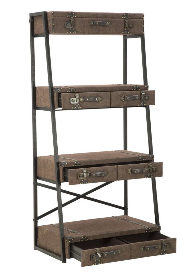 Libreria Travel 86,5x55x181 cm in Ferro e MDF e PU-5