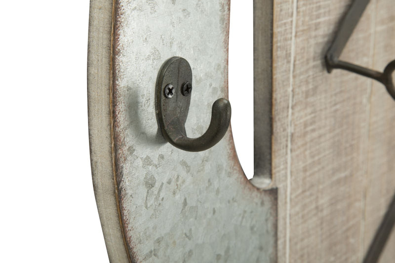 Porta Bottiglie da Muro Cactus 46x12x96 cm in Ferro e MDF-7